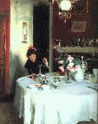 John Singer Sargent The Breakfast Table painting